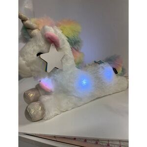 Glow Brights Unicorn Plush Rainbow White Fluffy with LED Lights Magical Sounds